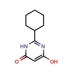 Chemical structure of 2-Cyclohexyl-6-hydroxypyrimidin-4(3H)-one , CAS 94052-08-1, AChemBlock X202423