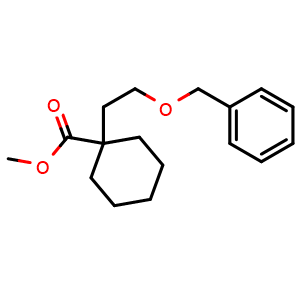 Chemical structure of Methyl 1-(2-(benzyloxy)ethyl)cyclohexanecarboxylate , CAS 865459-93-4, AChemBlock X202424