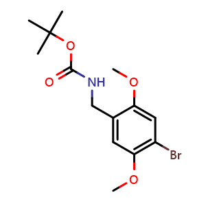 Chemical structure of tert-Butyl 4-bromo-2,5-dimethoxybenzylcarbamate , CAS 2427512-63-6, AChemBlock X202427