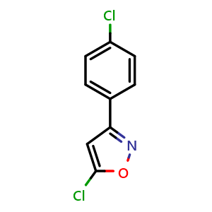 Chemical structure of 5-Chloro-3-(4-chlorophenyl)isoxazole , CAS 51726-07-9, AChemBlock X202428