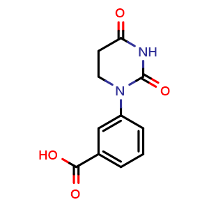Chemical structure of 3-(2,4-Dioxotetrahydropyrimidin-1(2H)-yl)benzoic acid , CAS 2377644-59-0, AChemBlock X202457