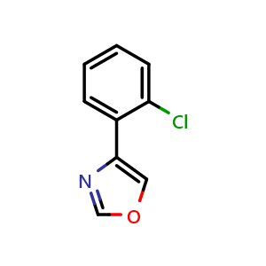 Chemical structure of 4-(2-Chlorophenyl)oxazole , CAS 649735-37-5, AChemBlock X202467