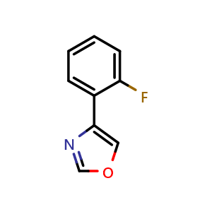 Chemical structure of 4-(2-Fluorophenyl)oxazole , CAS 127426-15-7, AChemBlock X202471