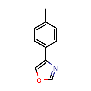 Chemical structure of 4-(p-Tolyl)oxazole , CAS 54289-71-3, AChemBlock X202486