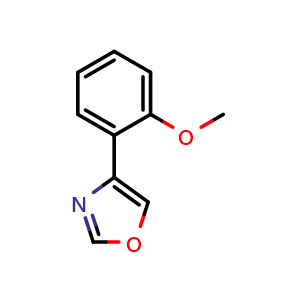 Chemical structure of 4-(2-Methoxyphenyl)oxazole , CAS 1126636-29-0, AChemBlock X202491