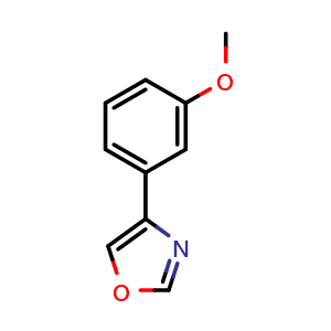 Chemical structure of 4-(3-Methoxyphenyl)oxazole , CAS 1072880-82-0, AChemBlock X202492