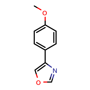 Chemical structure of 4-(4-Methoxyphenyl)oxazole , CAS 54289-74-6, AChemBlock X202493