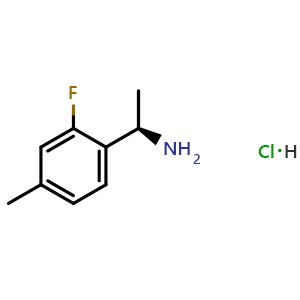 Chemical structure of (R)-1-(2-Fluoro-4-methylphenyl)ethanamine hydrochloride , CAS 2301881-38-7, AChemBlock X202521