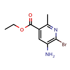 Chemical structure of Ethyl 5-amino-6-bromo-2-methyl-3-pyridinecarboxylate , CAS 1149388-64-6, AChemBlock X202523