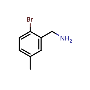 Chemical structure of (2-Bromo-5-methylphenyl)methanamine , CAS 1261776-69-5, AChemBlock X202533