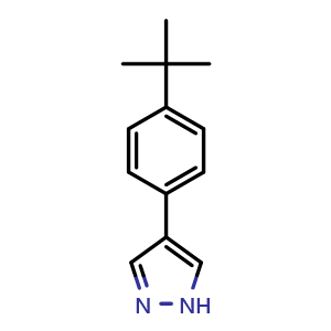 Chemical structure of 4-[4-(1,1-Dimethylethyl)phenyl]-1H-pyrazole , CAS 294852-20-3, AChemBlock X202546