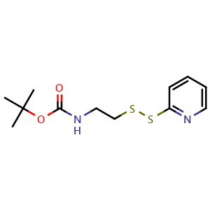 Chemical structure of 1,1-Dimethylethyl N-[2-(2-pyridinyldithio)ethyl]carbamate , CAS 535943-48-7, AChemBlock X202554