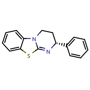 Chemical structure of (2R)-3,4-Dihydro-2-phenyl-2H-pyrimido[2,1-b]benzothiazole , CAS 1316861-19-4, AChemBlock X202555