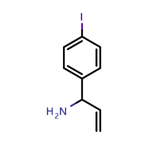 Chemical structure of 1-(4-Iodophenyl)prop-2-en-1-amine , CAS 1270558-45-6, AChemBlock X202558