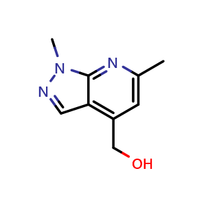 Chemical structure of 1,6-Dimethyl-1H-pyrazolo[3,4-b]pyridine-4-methanol , CAS 1855891-56-3, AChemBlock X202561