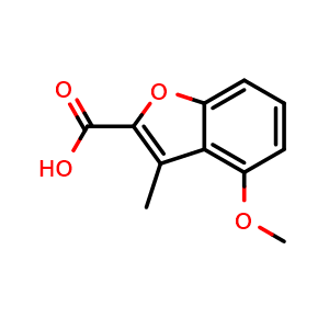 Chemical structure of 4-Methoxy-3-methylbenzofuran-2-carboxylic acid , CAS 3781-72-4, AChemBlock X202588