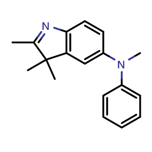 Chemical structure of N,2,3,3-Tetramethyl-N-phenyl-3H-indol-5-amine , CAS 3079577-96-8, AChemBlock X202590