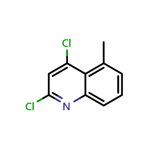 Chemical structure of 2,4-Dichloro-5-methylquinoline , CAS 153749-71-4, AChemBlock X202592