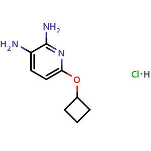 Chemical structure of 6-Cyclobutoxypyridine-2,3-diamine hydrochloride , CAS 2918779-68-5, AChemBlock X202637