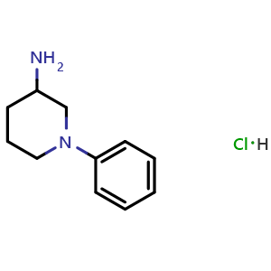 Chemical structure of 1-Phenylpiperidin-3-amine hydrochloride , CAS 2918779-94-7, AChemBlock X202640