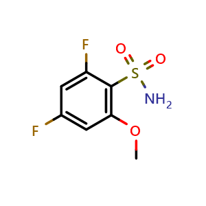Chemical structure of 2,4-Difluoro-6-methoxybenzenesulfonamide , CAS 1806273-96-0, AChemBlock X202670