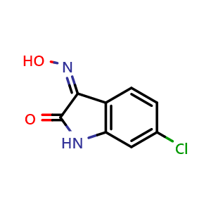 Chemical structure of 6-Chloro-1H-indole-2,3-dione 3-oxime , CAS 117886-84-7, AChemBlock X202690