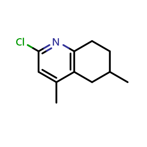 Chemical structure of 2-Chloro-5,6,7,8-tetrahydro-4,6-dimethylquinoline , CAS 2385010-27-3, AChemBlock X202693