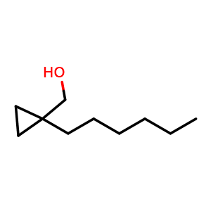Chemical structure of (1-Hexylcyclopropyl)methanol , CAS 1480817-88-6, AChemBlock X202695