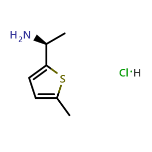 Chemical structure of (S)-1-(5-Methylthiophen-2-yl)ethan-1-amine hydrochloride , CAS 2482544-39-6, AChemBlock X202706
