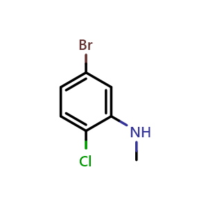 Chemical structure of 5-Bromo-2-chloro-N-methylbenzenamine , CAS 1281907-31-0, AChemBlock X202717