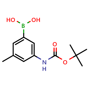 Chemical structure of (3-((tert-Butoxycarbonyl)amino)-5-methylphenyl)boronic acid , CAS 2246550-52-5, AChemBlock X202720