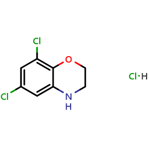 Chemical structure of 6,8-Dichloro-3,4-dihydro-2H-benzo[b][1,4]oxazine hydrochloride , CAS 2722592-86-9, AChemBlock X202723
