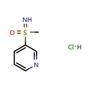 Chemical structure of Imino(methyl)(pyridin-3-yl)-l6-sulfanone hydrochloride , CAS 2309446-66-8, AChemBlock X202728