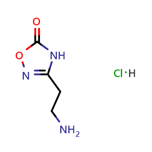 Chemical structure of 3-(2-Aminoethyl)-1,2,4-oxadiazol-5(4H)-one hydrochloride , CAS 1442432-29-2, AChemBlock X202748