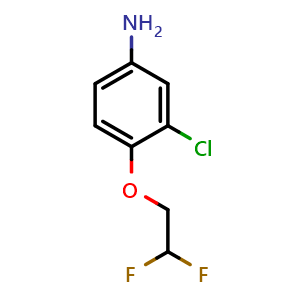 Chemical structure of 3-Chloro-4-(2,2-difluoroethoxy)aniline , CAS 937606-80-9, AChemBlock X202750
