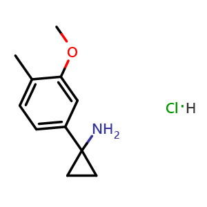 Chemical structure of 1-(3-Methoxy-4-methylphenyl)cyclopropan-1-amine hydrochloride , CAS 2924824-44-0, AChemBlock X202751