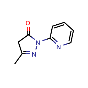 Chemical structure of 2,4-Dihydro-5-methyl-2-(2-pyridinyl)-3H-pyrazol-3-one , CAS 29211-49-2, AChemBlock X202780