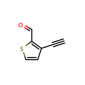 Chemical structure of 3-Ethynylthiophene-2-carbaldehyde , CAS 221103-69-1, AChemBlock X202785