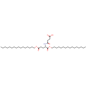 Chemical structure of 1,5-Dihexadecyl N-(3-carboxy-1-oxopropyl)-L-glutamate , CAS 125401-63-0, AChemBlock X202791