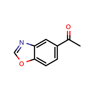 Chemical structure of 1-(5-Benzoxazolyl)ethanone , CAS 1225716-41-5, AChemBlock X202797