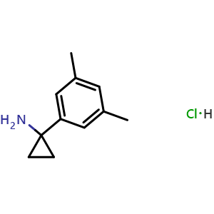Chemical structure of 1-(3,5-Dimethylphenyl)cyclopropanamine hydrochloride , CAS 2924824-51-9, AChemBlock X202800