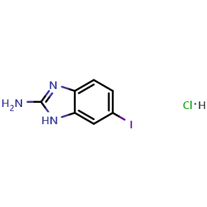 Chemical structure of 6-Iodo-1H-benzo[d]imidazol-2-amine hydrochloride , CAS 1381940-75-5, AChemBlock X202804