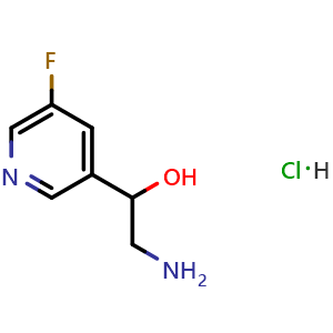 Chemical structure of 2-Amino-1-(5-fluoropyridin-3-yl)ethanol hydrochloride , CAS 2924824-45-1, AChemBlock X202810