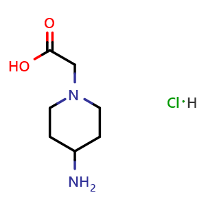 Chemical structure of 2-(4-Aminopiperidin-1-yl)acetic acid hydrochloride , CAS 1211452-06-0, AChemBlock X202811