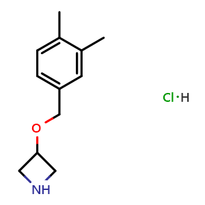 Chemical structure of 3-((3,4-Dimethylbenzyl)oxy)azetidine hydrochloride , CAS 2924824-35-9, AChemBlock X202822