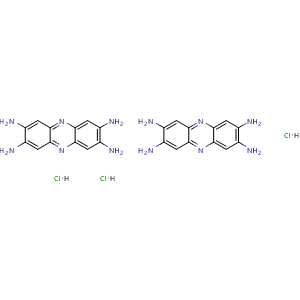 Chemical structure of phenazine-2,3,7,8-tetraamine sesquihydrochloride , CAS 260354-29-8, AChemBlock X202831