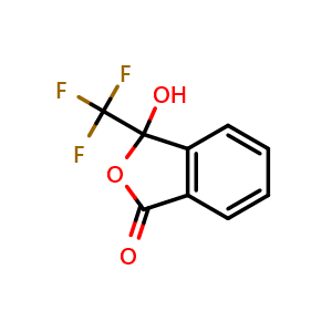 Chemical structure of 3-Hydroxy-3-(trifluoromethyl)isobenzofuran-1(3H)-one , CAS 76284-63-4, AChemBlock X202849