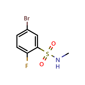 Chemical structure of 5-Bromo-2-fluoro-N-methylbenzenesulfonamide , CAS 1531658-28-2, AChemBlock X202854