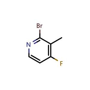 Chemical structure of 2-Bromo-4-fluoro-3-methylpyridine , CAS 1227599-65-6, AChemBlock X202858
