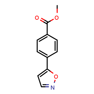 Chemical structure of Methyl 4-(5-isoxazolyl)benzoate , CAS 1196059-61-6, AChemBlock X202861